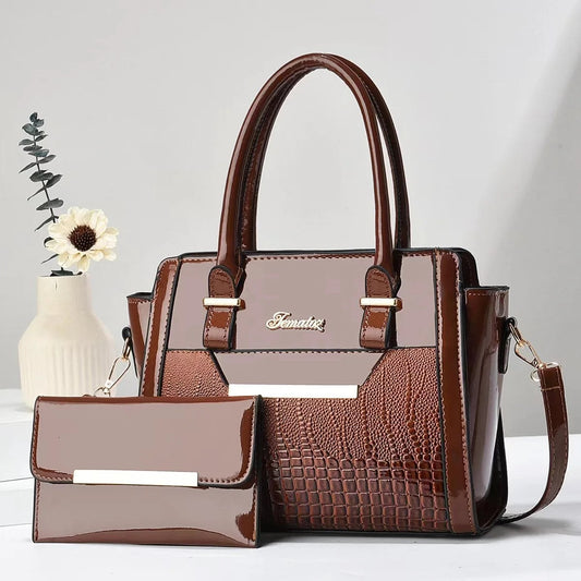 Bag and Wallet Kit in Leather - Croc
