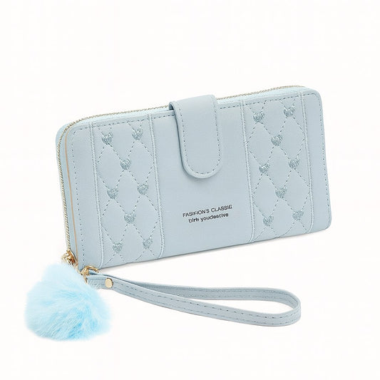 Women's Embroidered Puffer Leather Wallet - Lilie